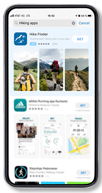 hiking app | app store ranking | AdAction