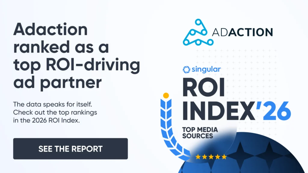 AdAction named a top ROI ad network 14 times in the Singular ROI Index 2026 mobile advertising benchmark